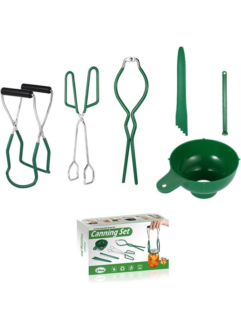 Canning Supplies Essentials Boxed Set, Canning Supplies Starter Kit, 6 Piece Set Included Canning Jar Lifter Canning Funnel Bubble Popper And Measurer Magnetic Lid Lifter Jar Wrench kitchen Tongs - Image 1