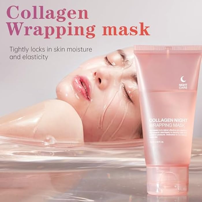 PAQIMAN Collagen Night Wrapping Mask,Hydrates and Tightens Skin Reduces Sagging Bio Collagen Sleeping Mask. (1 Pcs) - Image 2