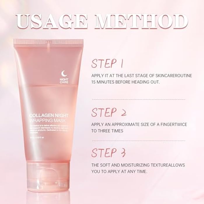 PAQIMAN Collagen Night Wrapping Mask,Hydrates and Tightens Skin Reduces Sagging Bio Collagen Sleeping Mask. (1 Pcs) - Image 5