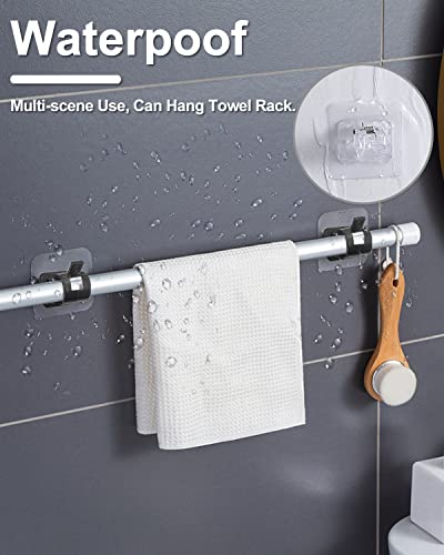 Tendiren Curtain Rod Bracket No Drilling 16pcs, Self Adhesive Nail Free Curtain Rod Wall Brackets Hooks, Adjustable Drapery Towel Holder Fixing Hook for Home Bathroom Kitchen and Hotel Use (Black) - Image 3