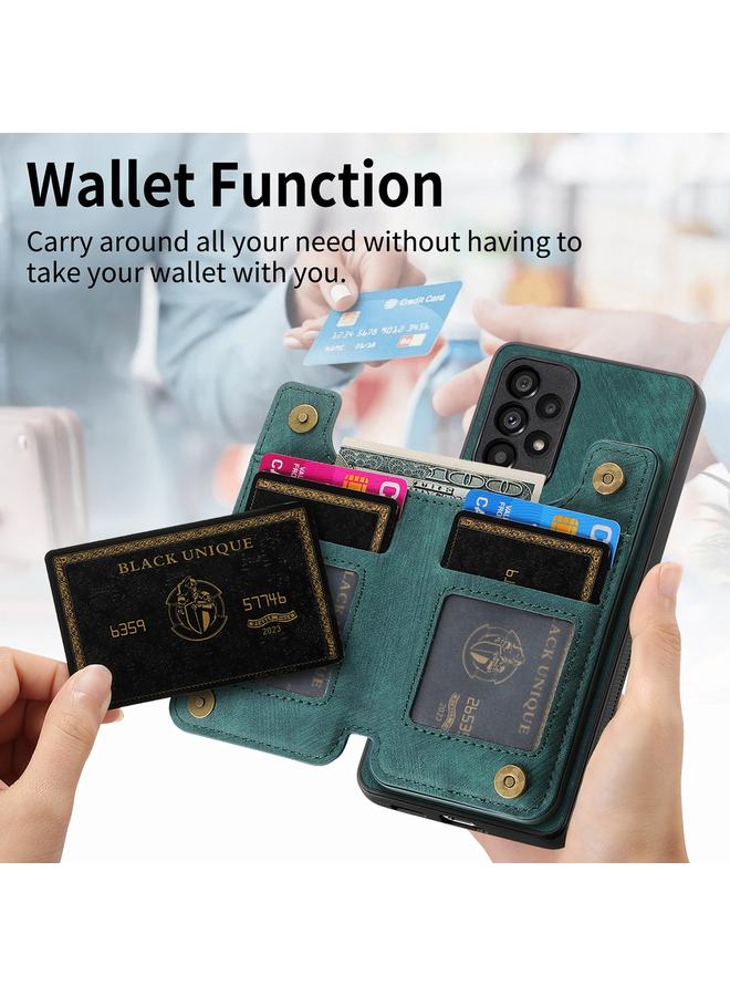 S-TOP Case For Samsung Galaxy A32 4G Retro Leather Zipper Wallet Back Phone Case - Image 5