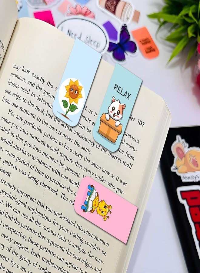MyTees Magnetic Bookmarks - 6 Pieces Assorted Cute Book Markers Clip Set for Women,Book Lovers,Reading - Image 3