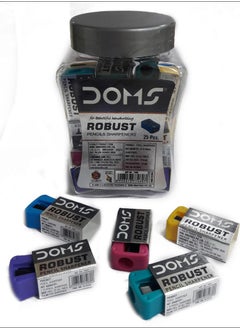DOMS 25-Piece Robust Pencil Sharpener In Plastic Jar Multicolour 