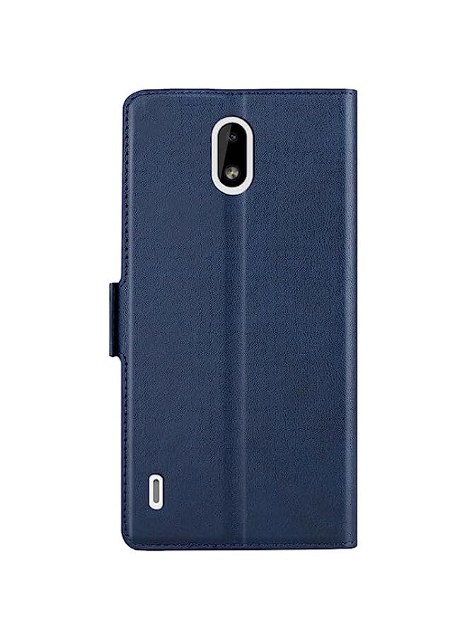 HuHa - HuHa Case Cover Compatible For Nokia 3.1 C / 3.1 A Ultra-thin Voltage Side Buckle PU + TPU Leather Phone Case Blue - Image 1