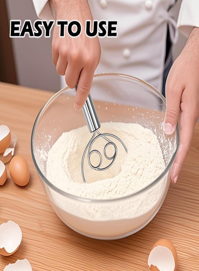 Upoomart Danish Dough Whisk & Mixer Set - 2 Pack Stainless Steel Dough Whisks for Baking, Hand Mixer for Bread, Pizza, Pastry - Ergonomic Design for Easy Kneading & Blending - Image 3