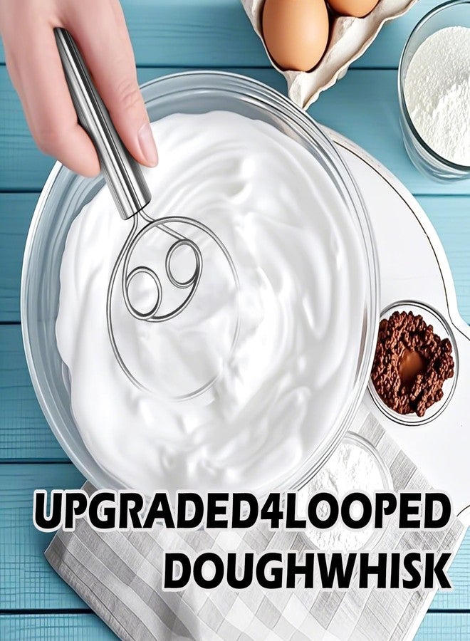 Upoomart Danish Dough Whisk & Mixer Set - 2 Pack Stainless Steel Dough Whisks for Baking, Hand Mixer for Bread, Pizza, Pastry - Ergonomic Design for Easy Kneading & Blending - Image 4