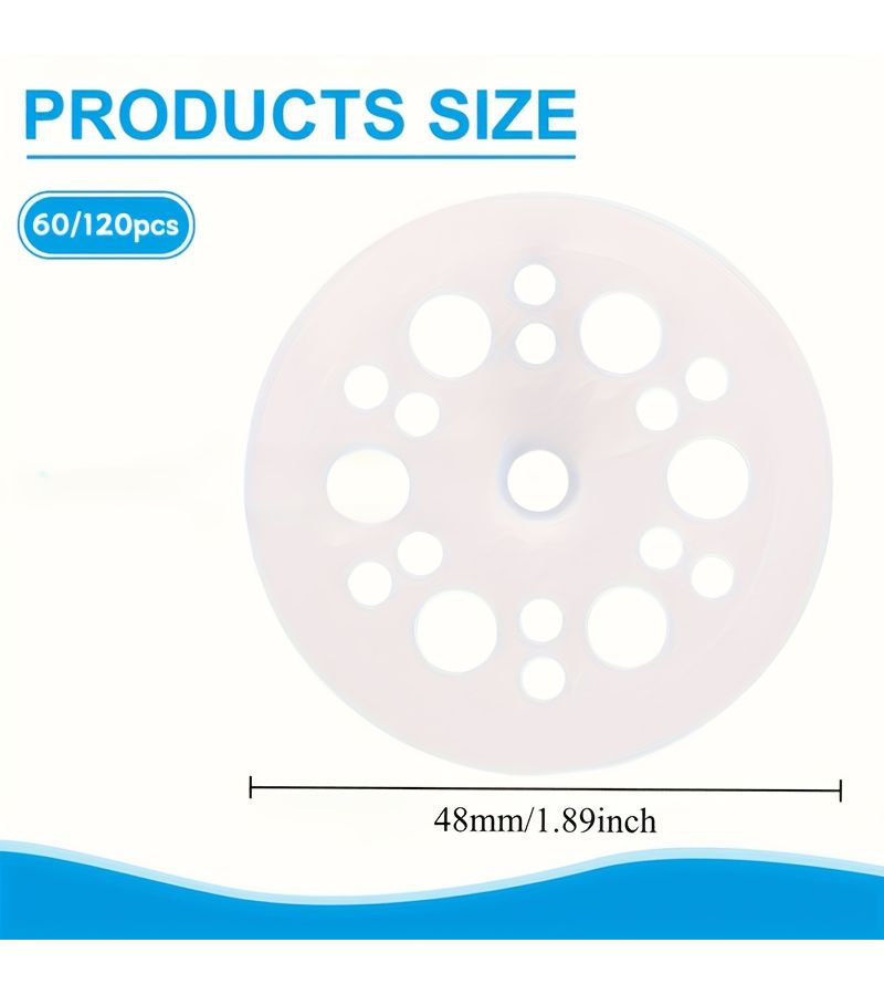 120 Plastic Spacers Suitable For Foam Board Polypropylene Insulation Fasteners With Notch Design Thermal And Sound Insulation Panel Dowels For DIY Wall Floor Ceiling Installation Economical 48mm 1 89 Inch Diameter - Image 3