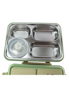 Spaceshoop 4 Compartment Stainless Steel Lunch Box Stainless Steel Lunch Box 4 Compartment Durable Perfect Size  - Image 3