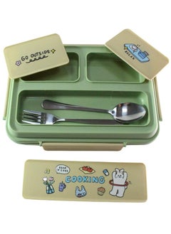 Spaceshoop 4 Compartment Stainless Steel Lunch Box Stainless Steel Lunch Box 4 Compartment Durable Perfect Size  - Image 4