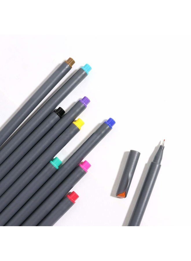 MultiBey SIPA Fineliner Color Pen Set 0.38mm Fiber Nibs Colored Fine Line Point Assorted Colors, Pack of 10 - Image 3