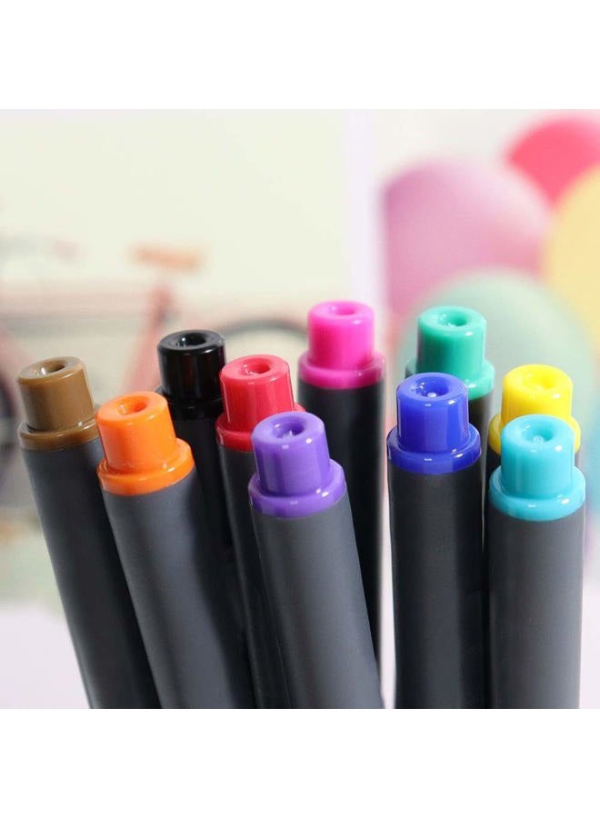 MultiBey SIPA Fineliner Color Pen Set 0.38mm Fiber Nibs Colored Fine Line Point Assorted Colors, Pack of 10 - Image 5