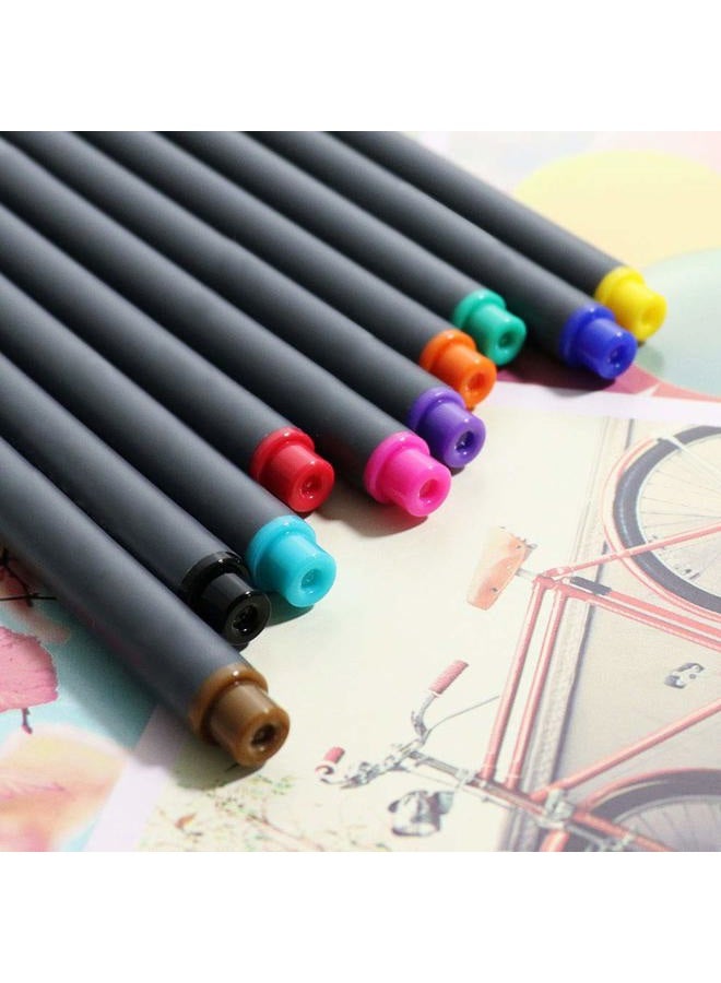 MultiBey SIPA Fineliner Color Pen Set 0.38mm Fiber Nibs Colored Fine Line Point Assorted Colors, Pack of 10 - Image 4