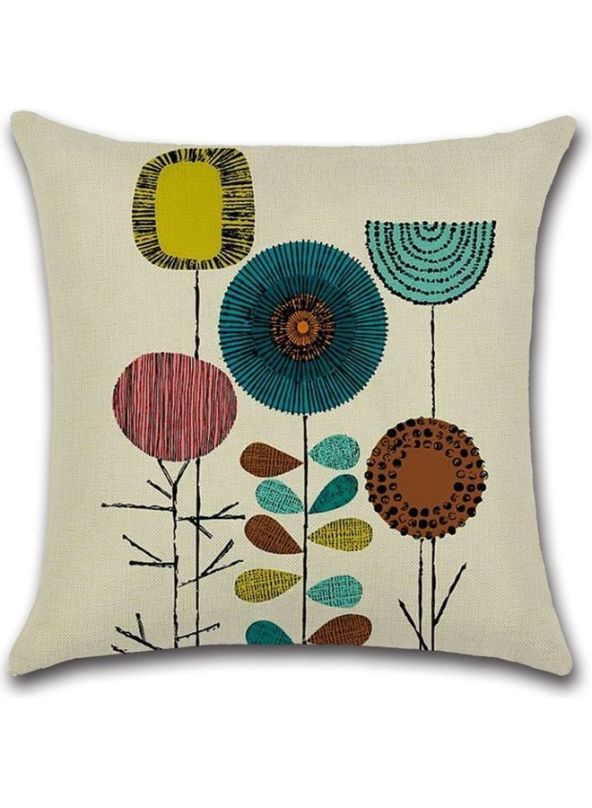 NIBEMINENT Flowers Printed Decorative Cushion Cover Multicolour