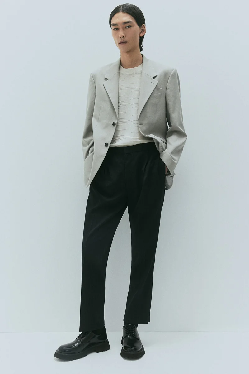 اتش اند ام Regular Fit Crease-leg trousers