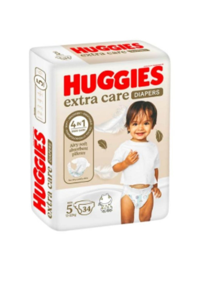 Huggies Extra Care Size 5 12 -22 Kg Value Pack 34 Diapers