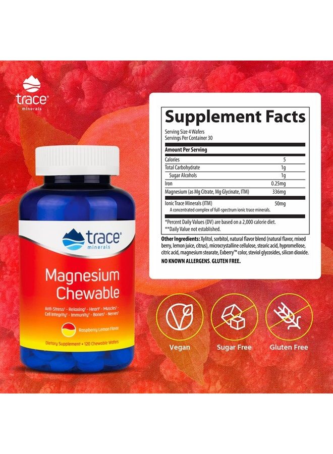 Trace Minerals Magnesium Chewable Supplement | Promotes Calm, Focus, and Muscle Relaxation | Supports Optimal Sleep & Digestion | Sugar Free | Raspberry Lemon | 120 ct, 30 Servings - Image 5