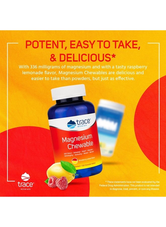 Trace Minerals Magnesium Chewable Supplement | Promotes Calm, Focus, and Muscle Relaxation | Supports Optimal Sleep & Digestion | Sugar Free | Raspberry Lemon | 120 ct, 30 Servings - Image 4