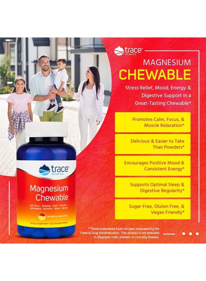 Trace Minerals Magnesium Chewable Supplement | Promotes Calm, Focus, and Muscle Relaxation | Supports Optimal Sleep & Digestion | Sugar Free | Raspberry Lemon | 120 ct, 30 Servings - Image 2