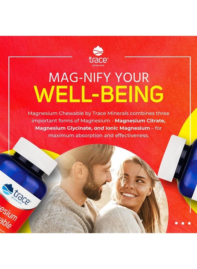 Trace Minerals Magnesium Chewable Supplement | Promotes Calm, Focus, and Muscle Relaxation | Supports Optimal Sleep & Digestion | Sugar Free | Raspberry Lemon | 120 ct, 30 Servings - Image 3