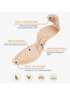 BreeJooy 4 pairs heel insoles, sponge shoes pads with high heel inserts for loose shoes big shoes, heel grips insert for womens shoe  - Image 5