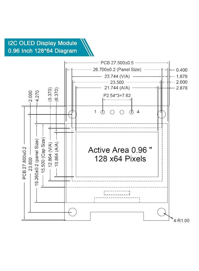 وحدة OLED 128x64 بكسل، 5 قطع شاشة OLED I2C IIC بحجم 0.96 بوصة وحدة 12864 SSD1306 شاشة OLED صغيرة مضيئة ذاتيًا متوافقة مع أردوينو Raspberry Pi (بيضاء)
