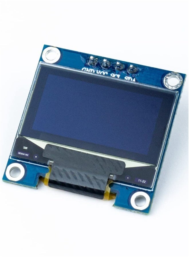 وحدة OLED 128x64 بكسل، 5 قطع شاشة OLED I2C IIC بحجم 0.96 بوصة وحدة 12864 SSD1306 شاشة OLED صغيرة مضيئة ذاتيًا متوافقة مع أردوينو Raspberry Pi (بيضاء)