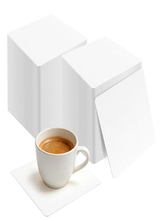 MUKLEI Paper Coasters, 500 PCS 4 Inch Square Cardboard Coasters, Paper Bar Coaster Bulk for Arts, Wedding, White - Image 1