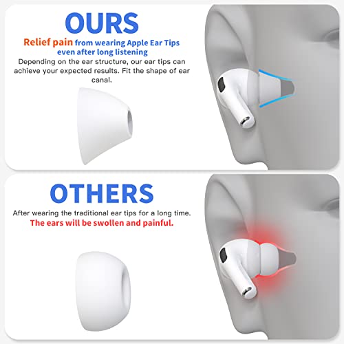 DamonLight 4 Pairs Ear Tips for AirPods Pro 1 & 2 [Relief Pain] [Fit in Case] Noise Cancellation Add Grip Sport Earbuds Extra Small/Small/Medium/Large (Mix Sizes) - Image 4