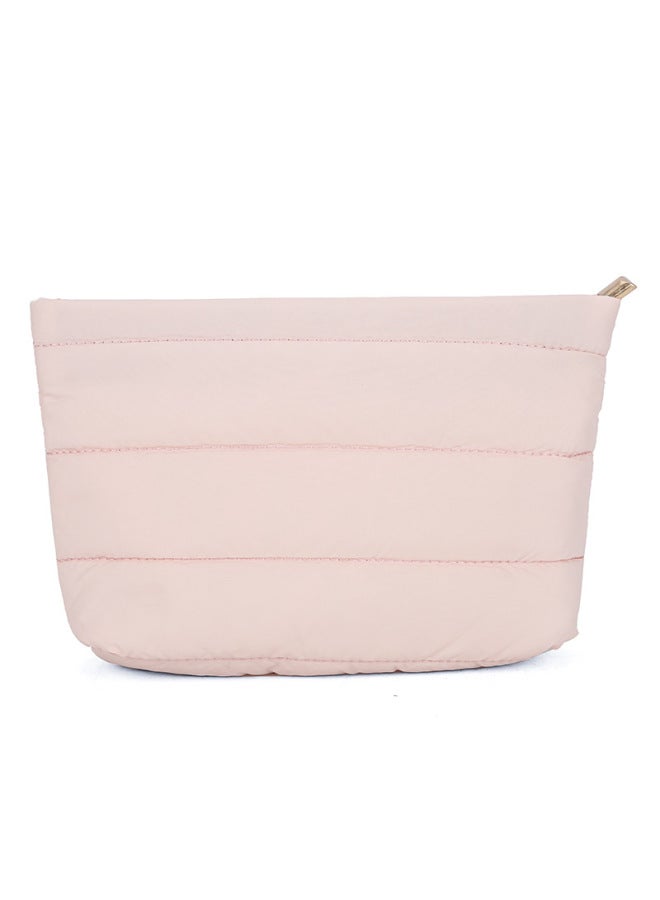 Solid Color Simple Cotton Coat Small Square Bag Korean Style Fashionable Casual Shoulder Bag Stylish Commuter Clutch Bag-Color:Pink  - Image 1
