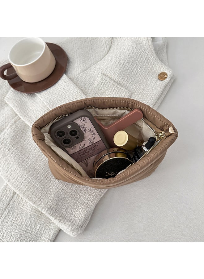 Solid Color Simple Cotton Coat Small Square Bag Korean Style Fashionable Casual Shoulder Bag Stylish Commuter Clutch Bag-Color:Pink  - Image 5