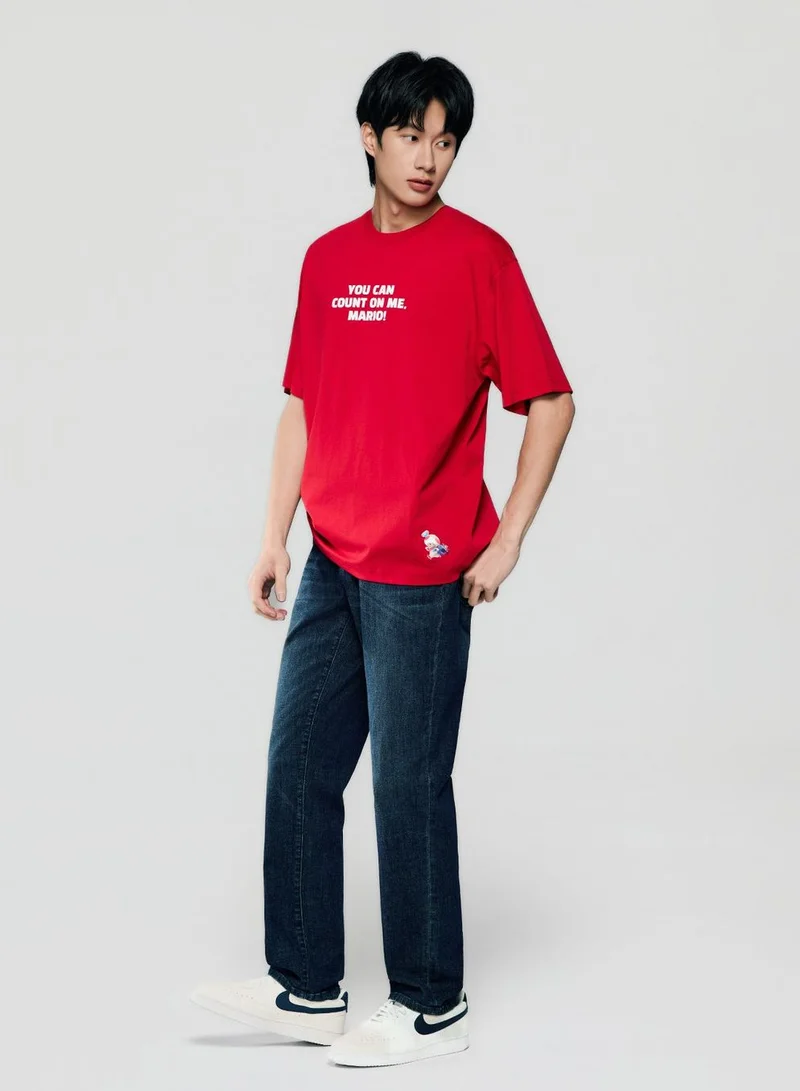 Giordano  Men Relaxed Mario Quote Printed Tee for Men | Best Price UAE