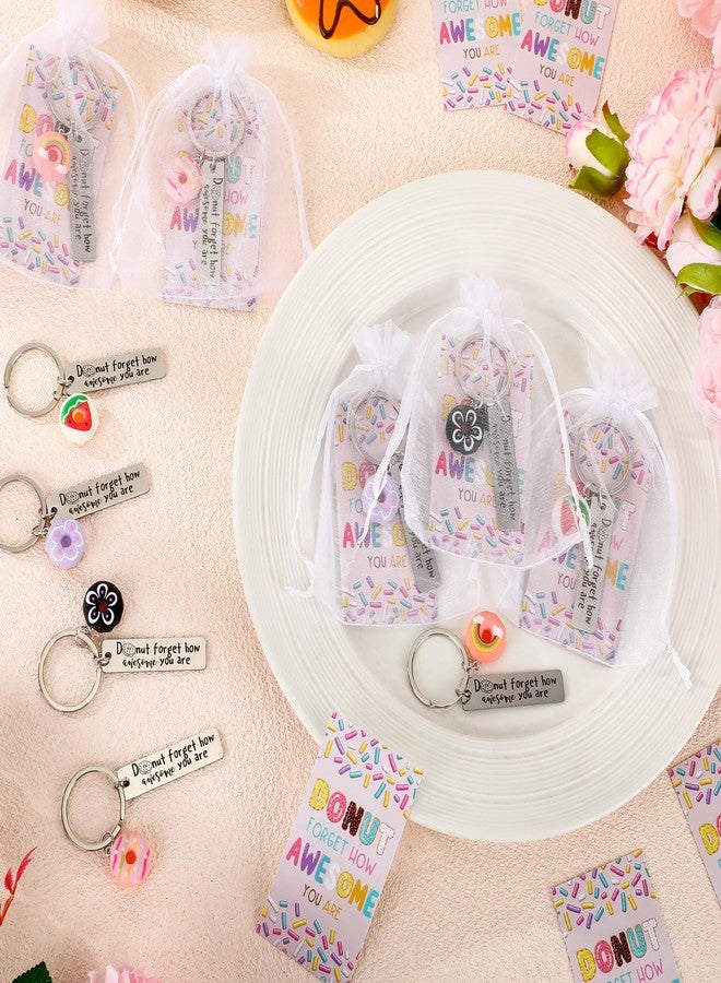 CraftyDream 20 Sets Glow in The Dark Donuts Keychains Bulk Christmas Emotional Appreciation Positive Support Gift for Employee Coworker Teacher Volunteer Team - Image 5