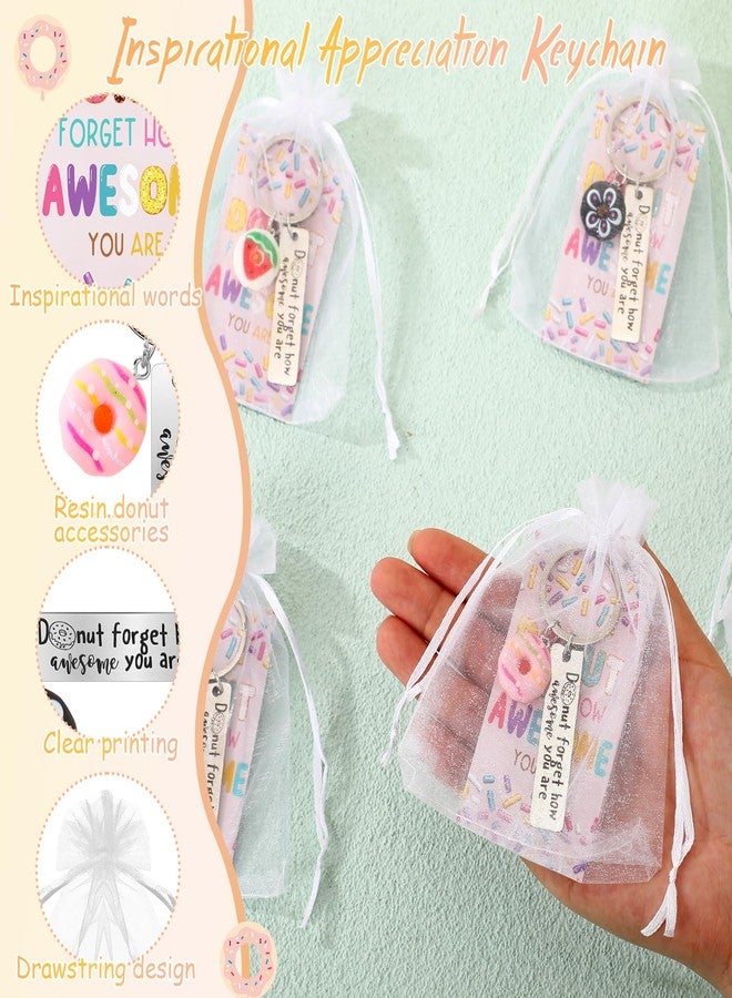 CraftyDream 20 Sets Glow in The Dark Donuts Keychains Bulk Christmas Emotional Appreciation Positive Support Gift for Employee Coworker Teacher Volunteer Team - Image 3