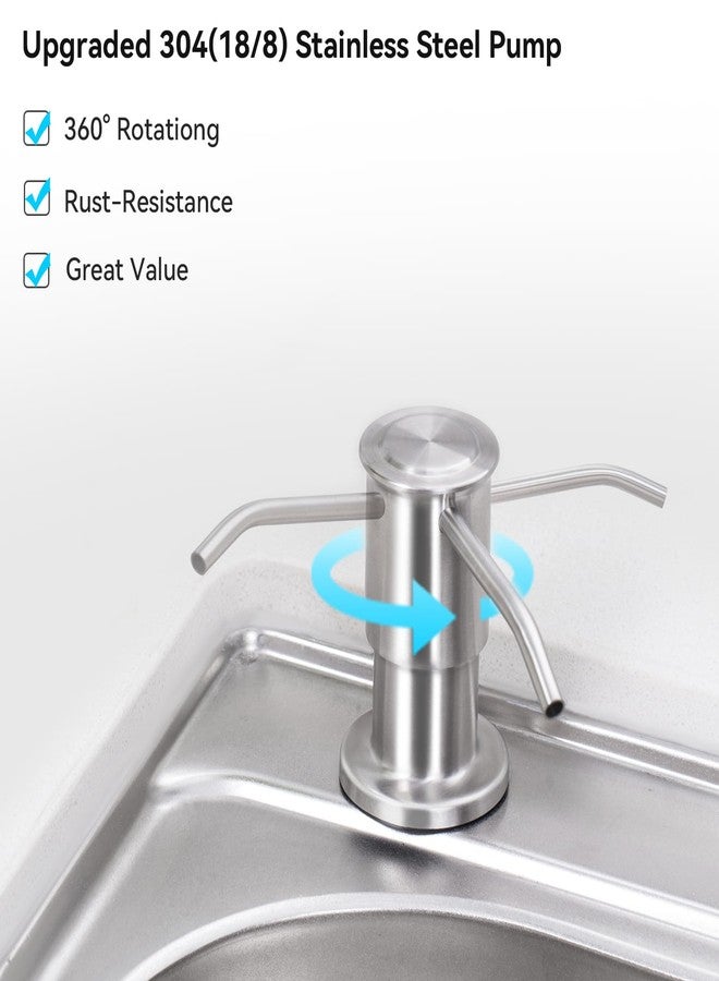 Tiilan Built-in Soap Dispenser for Kitchen Sink, Soap Dispenser Pump Set with 17oz Bottle and 47.2-inch Extension Tube Kit for Dish Detergent - Stainless Steel, Brushed Nickel - Image 4