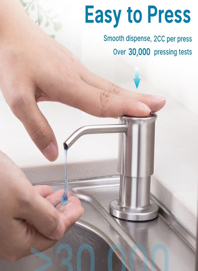 Tiilan Built-in Soap Dispenser for Kitchen Sink, Soap Dispenser Pump Set with 17oz Bottle and 47.2-inch Extension Tube Kit for Dish Detergent - Stainless Steel, Brushed Nickel - Image 2