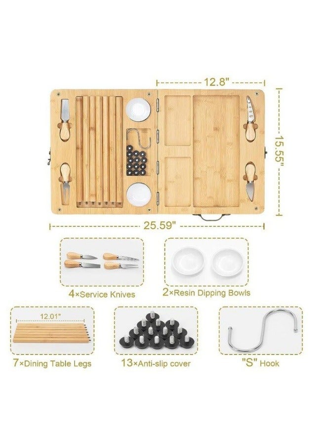 عام طوي الخيزران قطع المجلس مع مقبض المحمولة الجبن صينية الإبداعية المطبخ مجلس الجبن الخشبي - Image 5