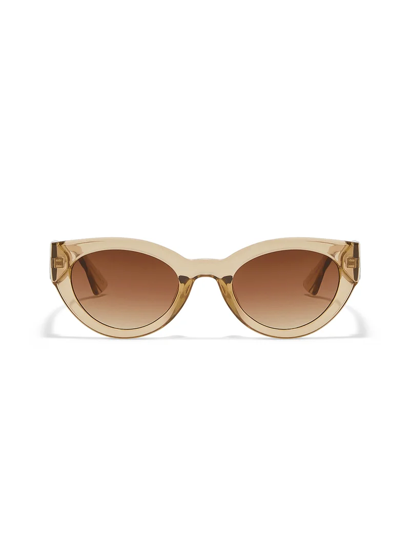 Blackout Raw,Women Sunglasses, Cat Eye Sunglasses, UV Protection: UV400 (Beige,Brown)