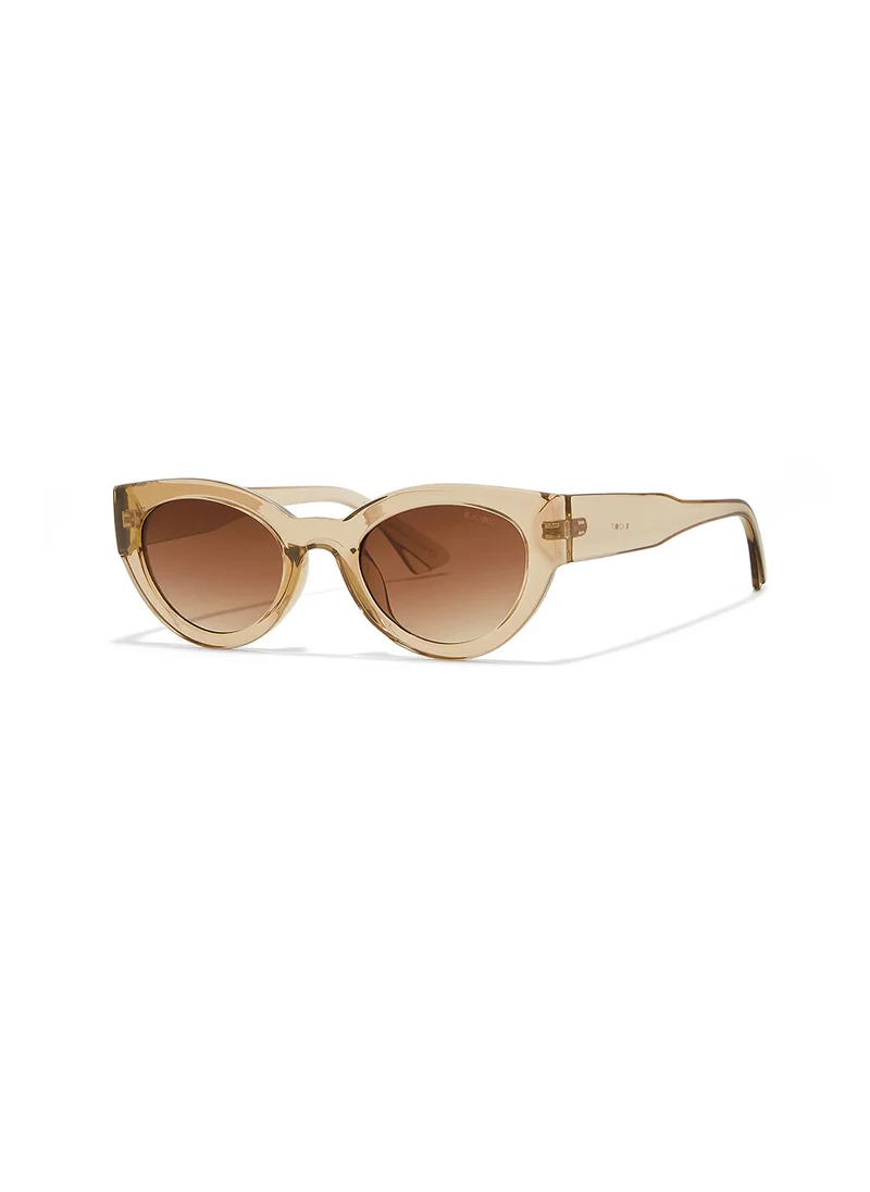 Blackout Raw,Women Sunglasses, Cat Eye Sunglasses, UV Protection: UV400 (Beige,Brown)