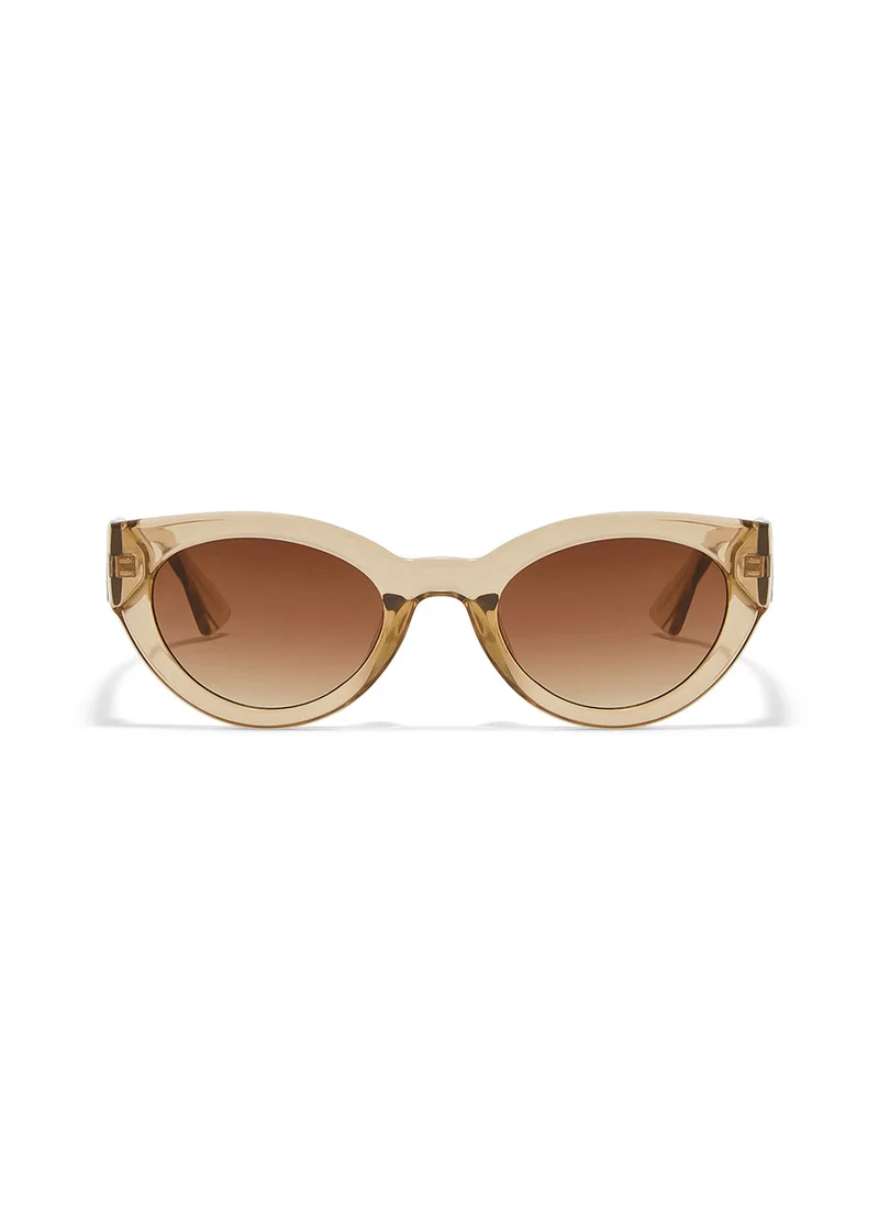Blackout Raw,Women Sunglasses, Cat Eye Sunglasses, UV Protection: UV400 (Beige,Brown)