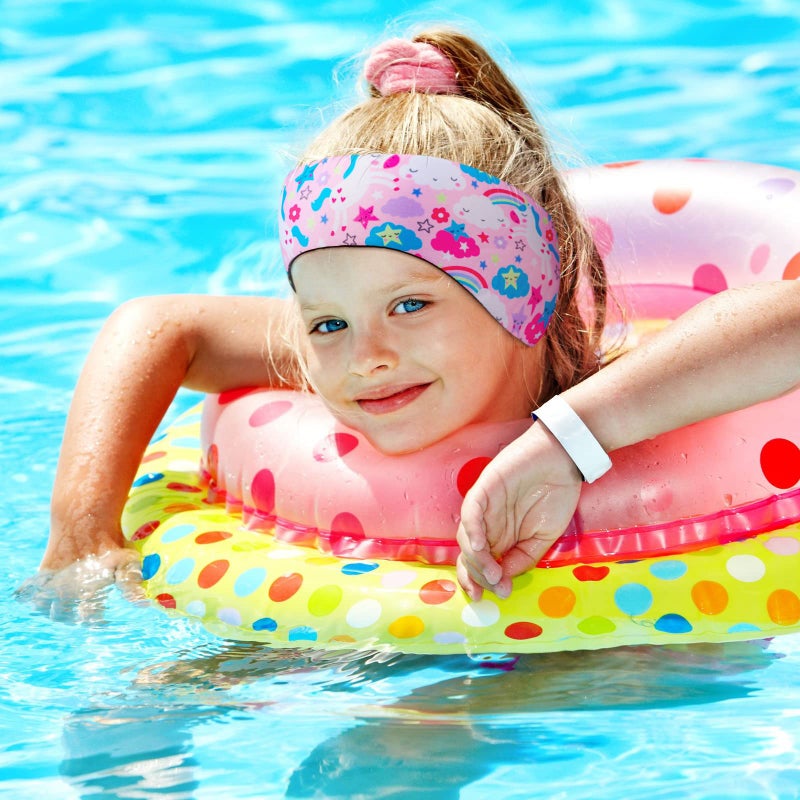 Zhanmai Unicorn Style Kids Adjustable Waterproof Ear Band with Swimming Ear Covers for Ear Protection (22 Inch) - Image 2