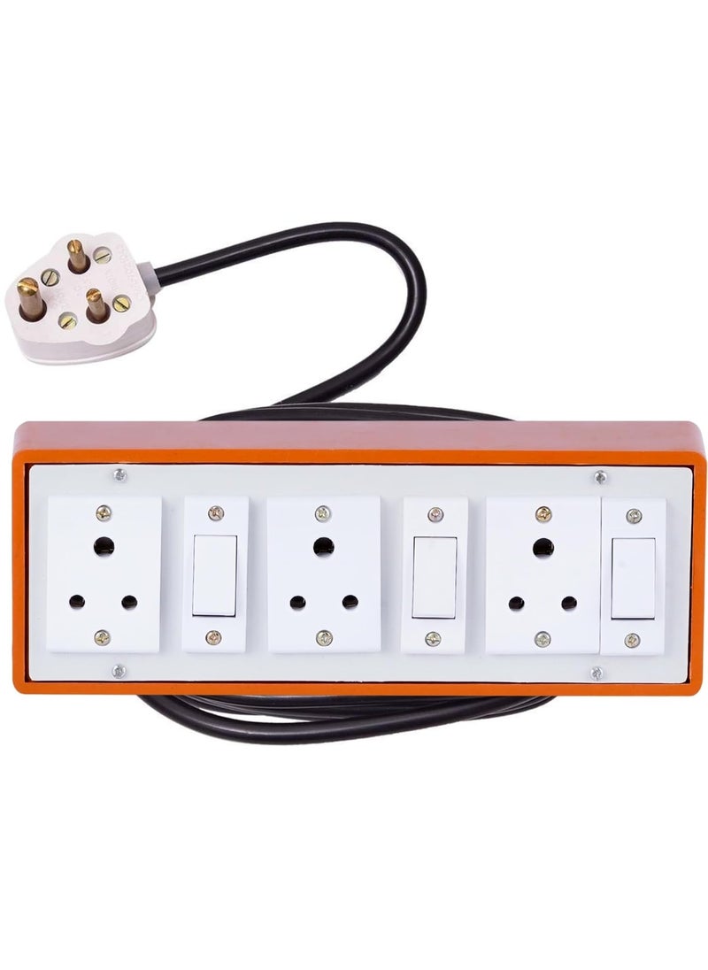 Cordnet Cordnet Premium Extension Boardwith Brown One Socket One Swicth 3 Meter Long Wire 240 Volts 