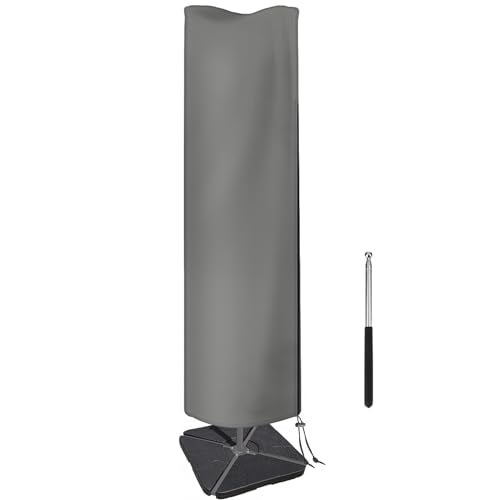 CATOTEL Patio Umbrella Cover for 7 to 11Ft Market Umbrellas Waterproof 420D Oxford Umbrella Covers for Outdoor Umbrellas Protective Market Parasol Umbrellas with Rod Gray - Image 1