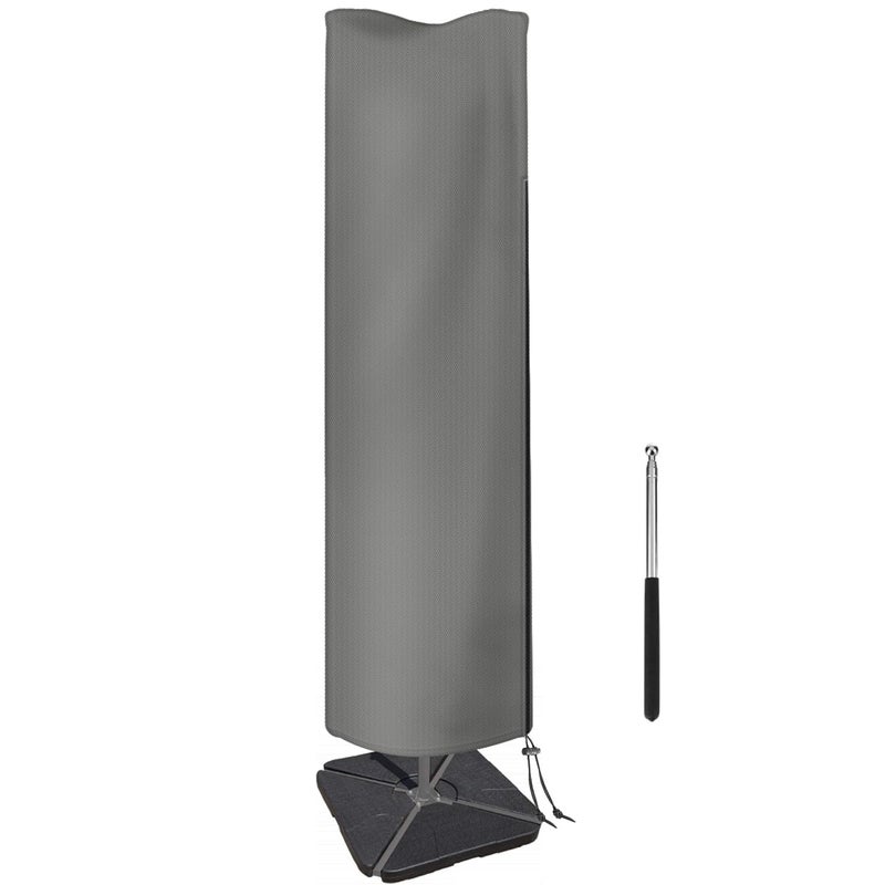 CATOTEL Patio Umbrella Cover for 7 to 11Ft Market Umbrellas Waterproof 420D Oxford Umbrella Covers for Outdoor Umbrellas Protective Market Parasol Umbrellas with Rod Gray - Image 2