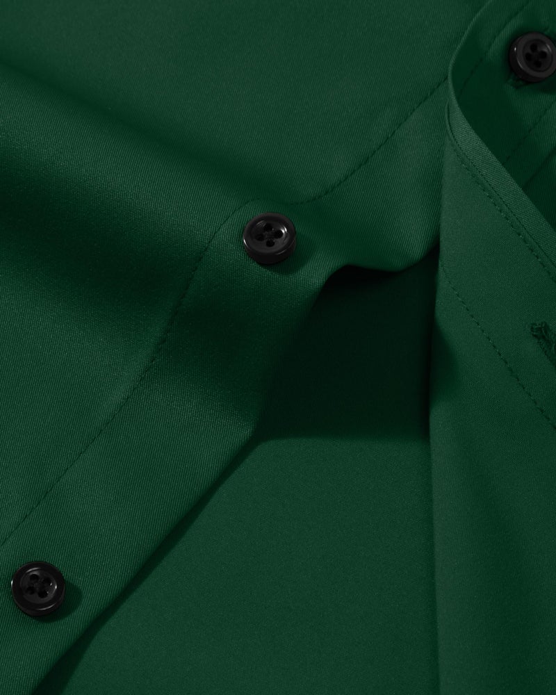 Lusead Green Dress Shirt Men Wrinkle Free Long Sleeve Stretch Saint Patrick's Day Formal Business Meeting Button Down Shirt - Image 4