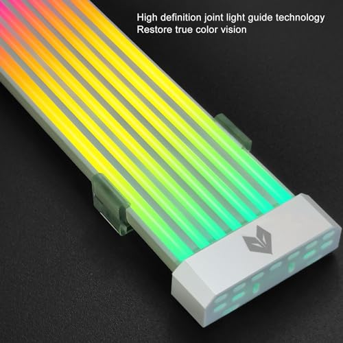 Bewinner RGB Power Extension Cable Kit - ARGB Motherboard Power Supply Cable, 24 Pin ATX Cable 5V 3Pin Synchronized PSU Cable with LED Diffused Soft Silicone Tube - Image 5