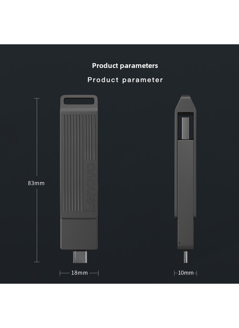 Lenovo SX5Pro SSD 128GB/256/512 Type-C USB 3.2 Dual Interface Metal Flash Drive Gray 