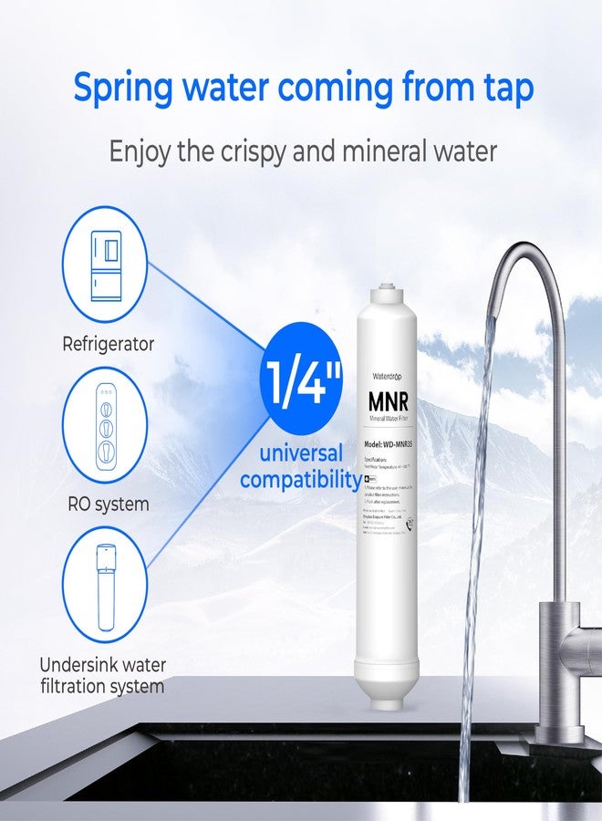 Waterdrop Remineralization Filter WD-MNR35, 1/4" Quick Connect Mineral Filter for Reverse Osmosis System, Restore Essential Minerals for RO System, RO Mineral, Under Sink Water Filtration - Image 2