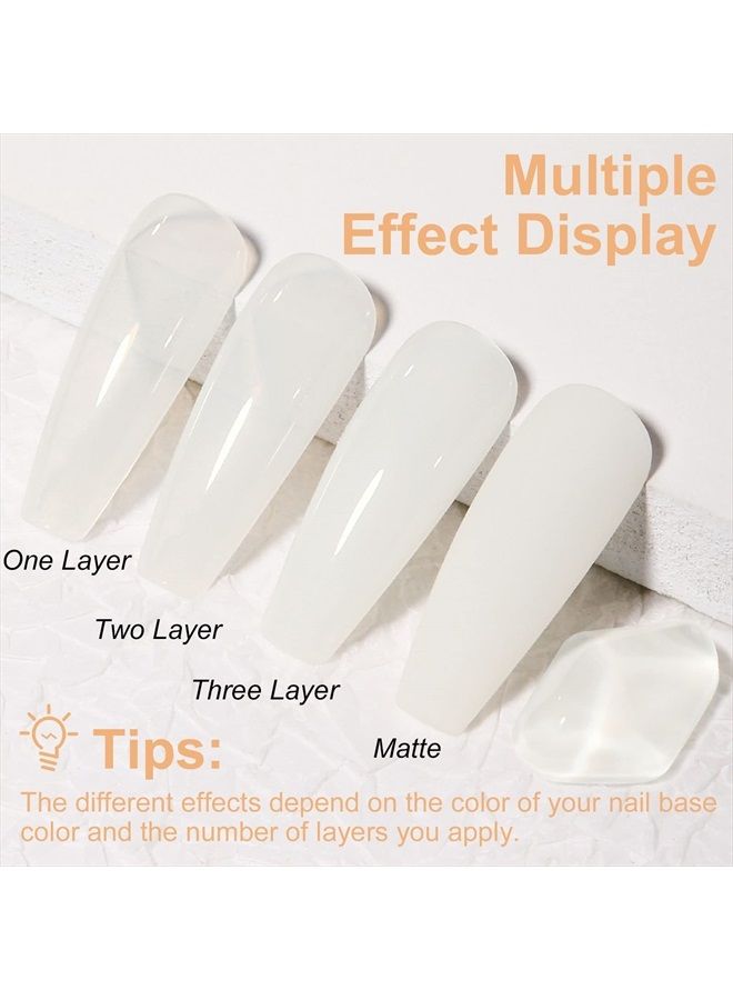 AILLSA Milky White Gel Nail Polish - Nude Gel Polish Translucent Soak Off UV Jelly Gel Nail Polish Neutral Gel Nail Polish for Nail Art French Manicure at Home 0.51 Fl Oz GB07 - Image 4