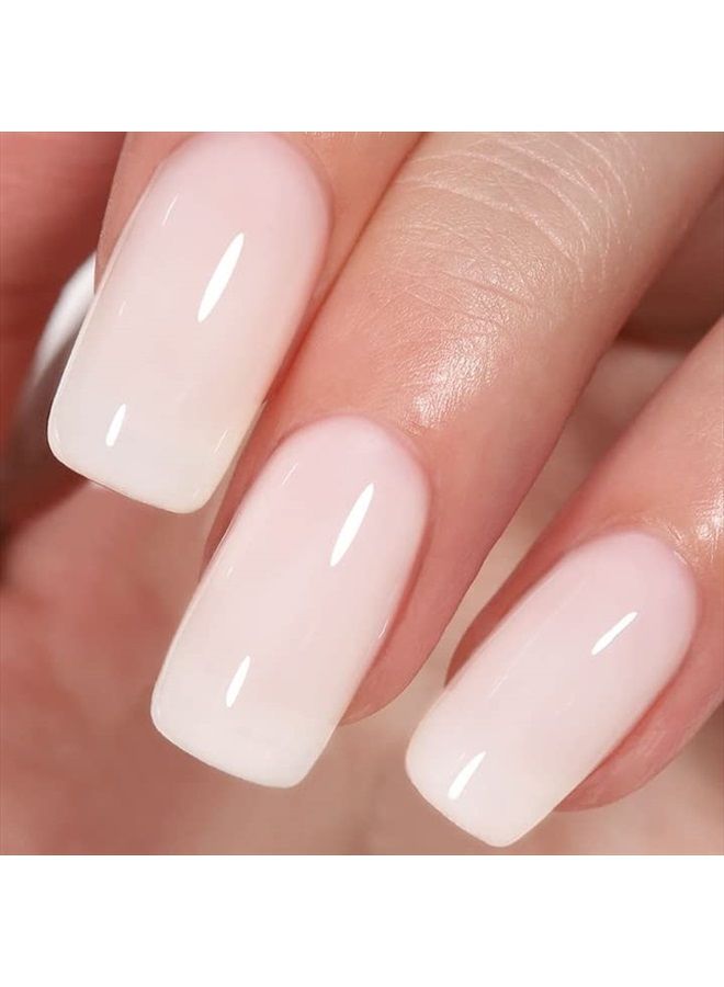 AILLSA Milky White Gel Nail Polish - Nude Gel Polish Translucent Soak Off UV Jelly Gel Nail Polish Neutral Gel Nail Polish for Nail Art French Manicure at Home 0.51 Fl Oz GB07 - Image 1
