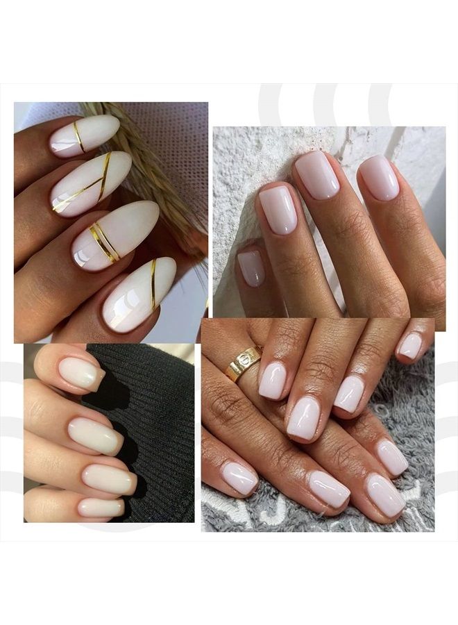 AILLSA Milky White Gel Nail Polish - Nude Gel Polish Translucent Soak Off UV Jelly Gel Nail Polish Neutral Gel Nail Polish for Nail Art French Manicure at Home 0.51 Fl Oz GB07 - Image 3